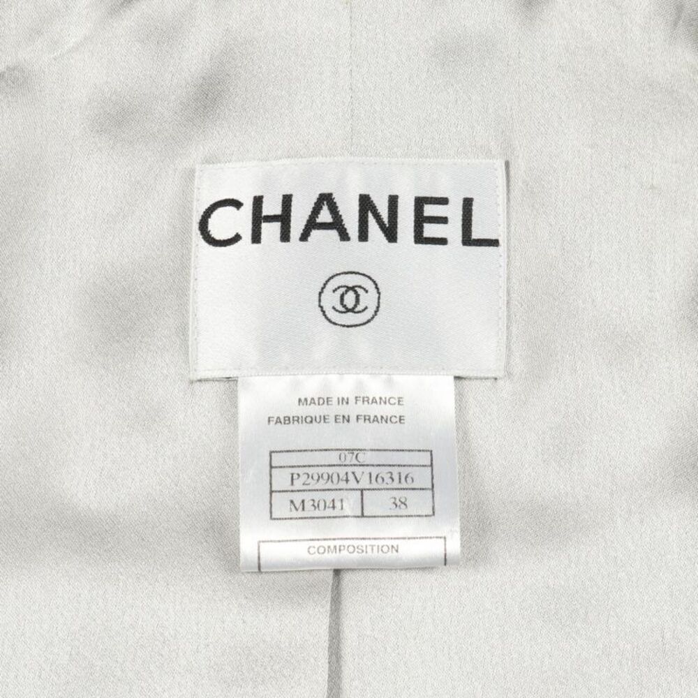 Chanel Collarless Jacket Cc Coco Mark Button P299… - image 3